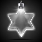 Star of David Light-Up Acrylic Pendant Necklace - White