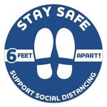 Stay Safe Floor Decals - Circle 12" - Circle