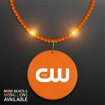 Still-Light Orange Beads with Medallion -  