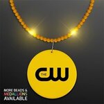 Still-Light Yellow Beads with Medallion -  