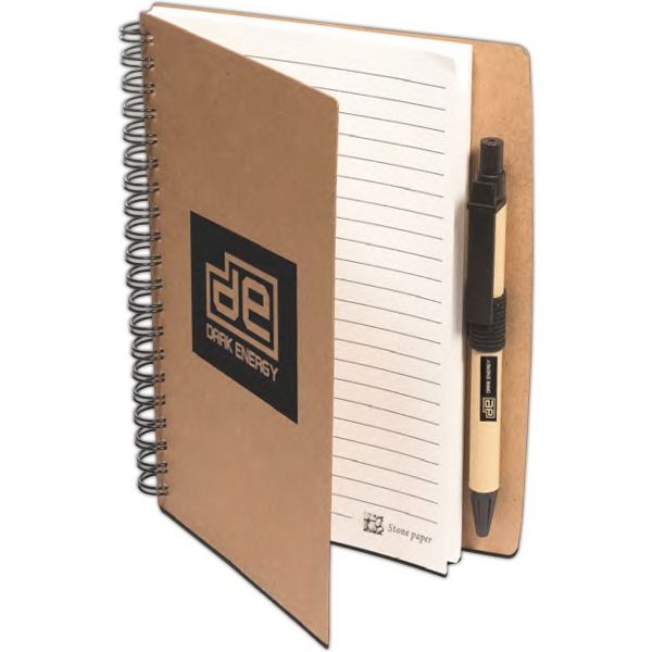 Main Product Image for Stone Paper Spiral Notebook With Pen Combo