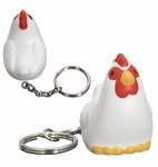 Stress Chicken Key Chain - White