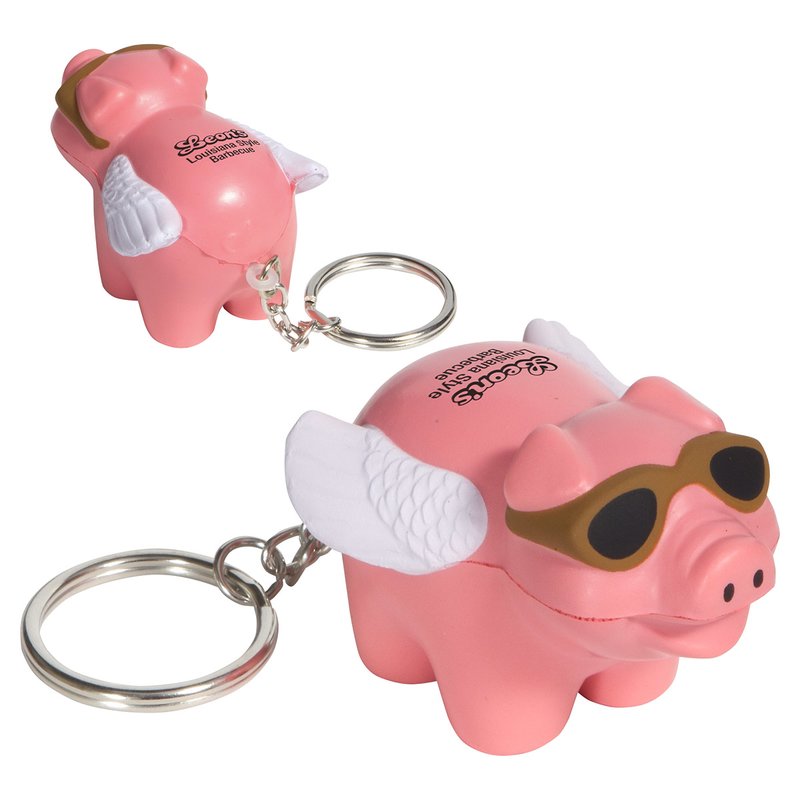 Main Product Image for Promotional Stress Reliever Flying Pig Key Chain