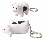 Stress Milk Cow Key Chain - White/Black