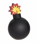 Stress Reliever Bomb with Fuse - Black/Yellow/Red