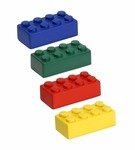 Stress Reliever Building Block 4 Piece Set - Blue/Green/Red/Yellow