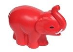 Stress Reliever Elephant With Tusks - Red