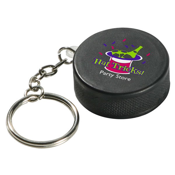 Main Product Image for Stress Reliever  Key Chain Hockey Puck