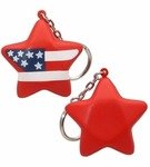 Stress Reliever Patriotic Star Key Chain - Red/White/Blue