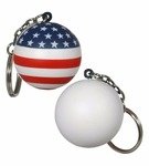Stress Reliever Patriotic Stress Ball Key Chain - Red/White/Blue