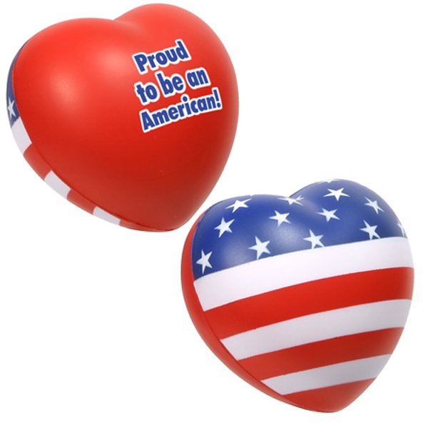 Main Product Image for Imprinted Stress Reliever Patriotic Valentine Heart