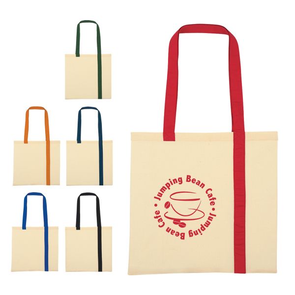 Main Product Image for Custom Printed Striped Economy Cotton Canvas Tote Bag