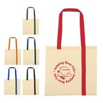 Striped Economy Cotton Canvas Tote Bag -  