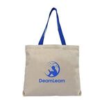 Sumatra - Cotton Canvas Tote Bag - Natural-royal Blue