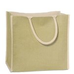 Super Jute Tote - Lime Green-natural