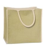 Super Jute Tote - Lime Green-natural