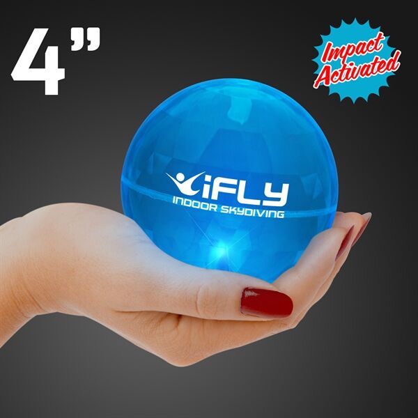 Main Product Image for Custom Printed Super Sized Blue Air Bounce Balls with LEDs