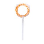 Swirl Lollipop with Round Label - Orange