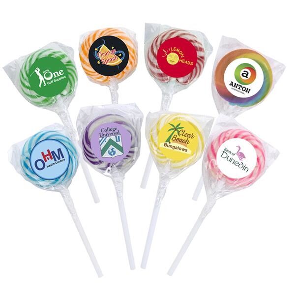 Main Product Image for Swirl Lollipop with Round Label