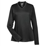 Team 365® Ladies Zone Performance Long-Sleeve T-Shirt - Black
