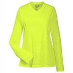 Team 365® Ladies Zone Performance Long-Sleeve T-Shirt - Safety Yellow