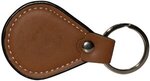 Teardrop Leather Keyring - Brown