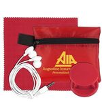 Tech Car Accessory Kit with Microfiber Cleaning Cloth - Red