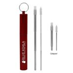 Telescopic Stainless Steel Straw Kit - Metallic Red