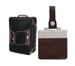 Terni Brown Leather/Black Twill Nylon Trolley Bag - Black