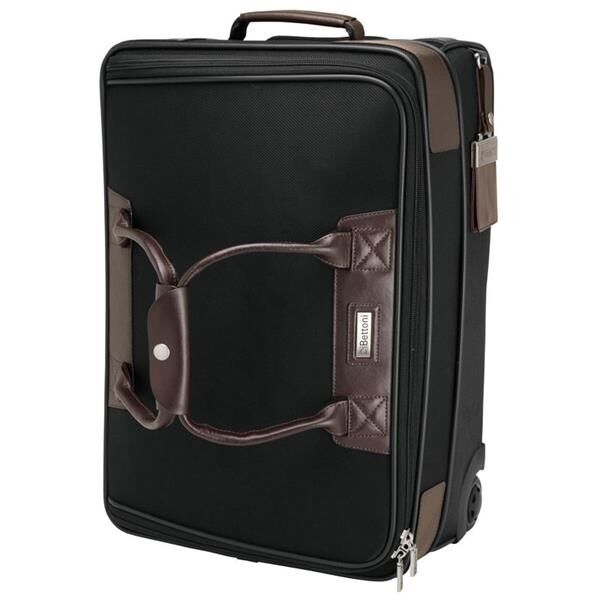 Main Product Image for Terni Brown Leather/Black Twill Nylon Trolley Bag