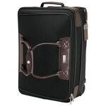 Buy Terni Brown Leather/Black Twill Nylon Trolley Bag