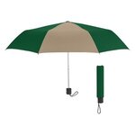 Thank You Umbrella - 42" Arc Budget Telescopic Umbrella - Tan/ Forest Green