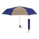 Thank You Umbrella - 42" Arc Budget Telescopic Umbrella - Tan/ Navy