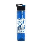 The Adventure 32 oz. Transparent Bottle with Popup lid - Transparent Blue