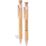 The Camden Bamboo Retractable Wheat Straw Eco-Pen - Cream White