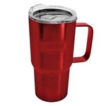 The Command - 18 Oz Stainless Steel Auto Mug With Handle - Metallic Red