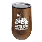 Buy The Concord - 14 Oz Stainless Steel Woodtone Wine Glass Tumbler