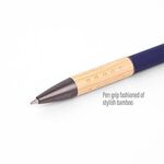The Gosford Gunmetal Click-Action Ballpoint Pen with Bamboo