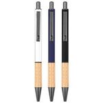 The Gosford Gunmetal Click-Action Ballpoint Pen with Bamboo
