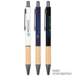 The Gosford Gunmetal Click-Action Ballpoint Pen with Bamboo -  