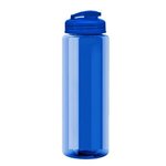 The Guzzler - 32 oz. Transparent Bottle with USA Flip lid - Transparent Blue