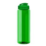 The Guzzler - 32 oz. Transparent Bottle with USA Flip lid - Transparent Green