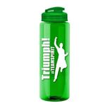 The Guzzler - 32 oz. Transparent Bottle with USA Flip lid - Transparent Green