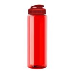 The Guzzler - 32 oz. Transparent Bottle with USA Flip lid - Transparent Red