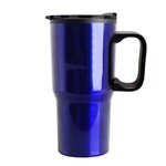 The Major-18 oz. Stainless Steel Auto Tumbler w/ Plastic Handle - Blue