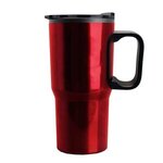 The Major-18 oz. Stainless Steel Auto Tumbler w/ Plastic Handle - Red