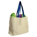 The Natural - 8 Oz Canvas Tote - Digital - Natural With Navy Blue Handle