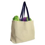 The Natural 8 Oz Canvas Tote - Natural With Navy Blue Handle