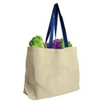 The Natural - 8 Oz. Canvas Tote - Digital - Natural With Blue Handle