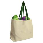 The Natural - 8 Oz. Canvas Tote - Digital - Natural With Green Handle